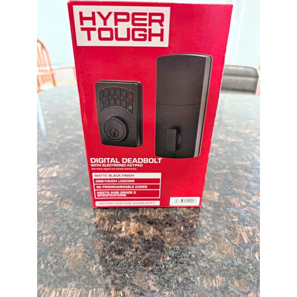 Hyper Tough Digital Deadbolt Keyless Electronic Backlit Keypad Matte Black